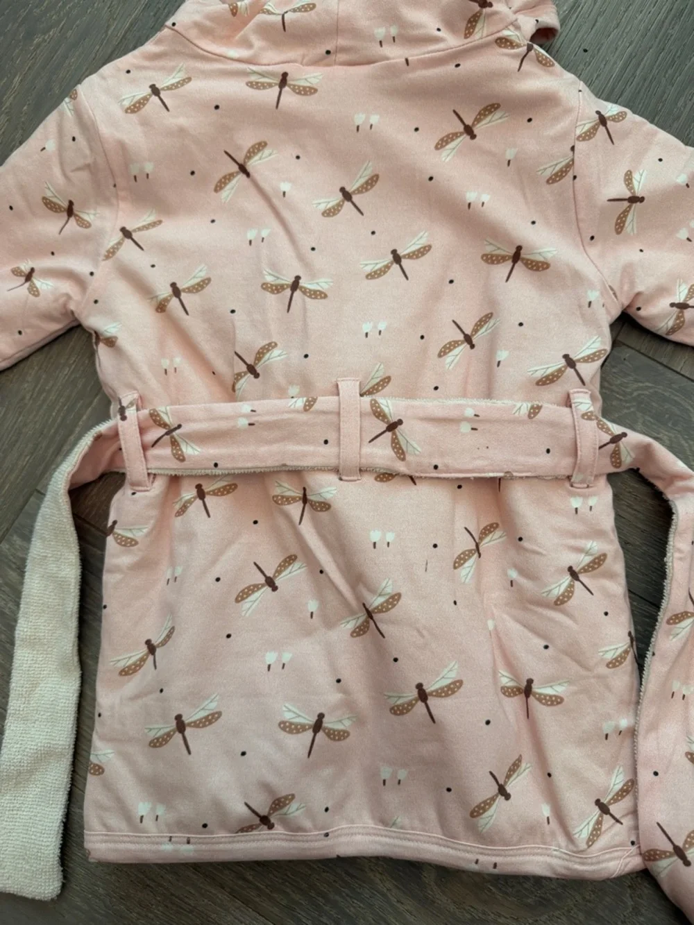 Pink Dragonfly Hooded Kids Robe - Picture 3 of 3